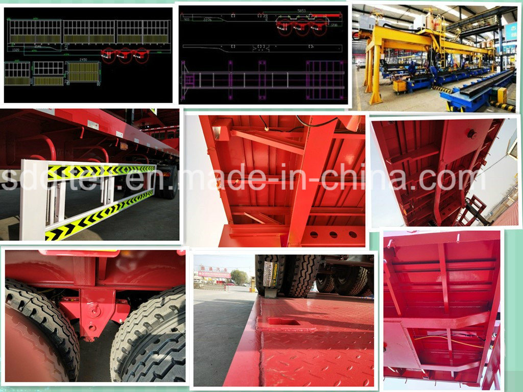 40 FT 3 Axles Platform Trailer/Flatbed Carrying Container Semi Trailer Use for Cargo Transport