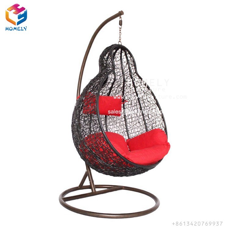 Popular Patio Garden Furniture Rattan Swing Outdoor Chair with Textilene