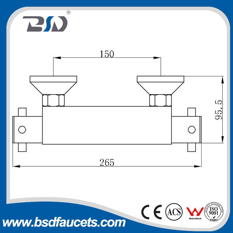 Wall Mounted Brass Chrome Thermostatic Shower Mixer