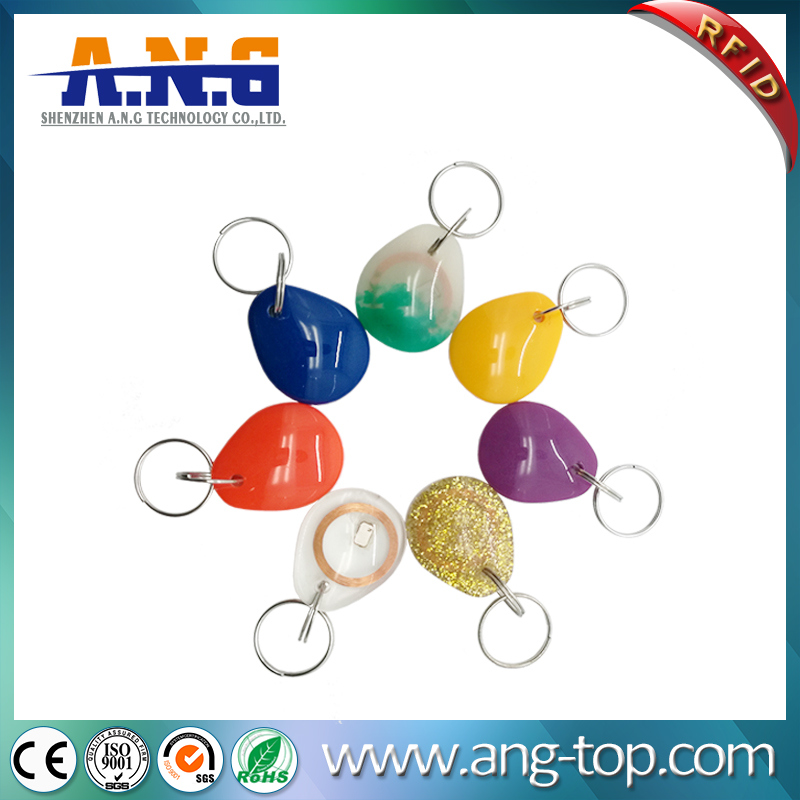 Waterproof ABS Material 13.56MHz RFID Keyfobs with Keyring