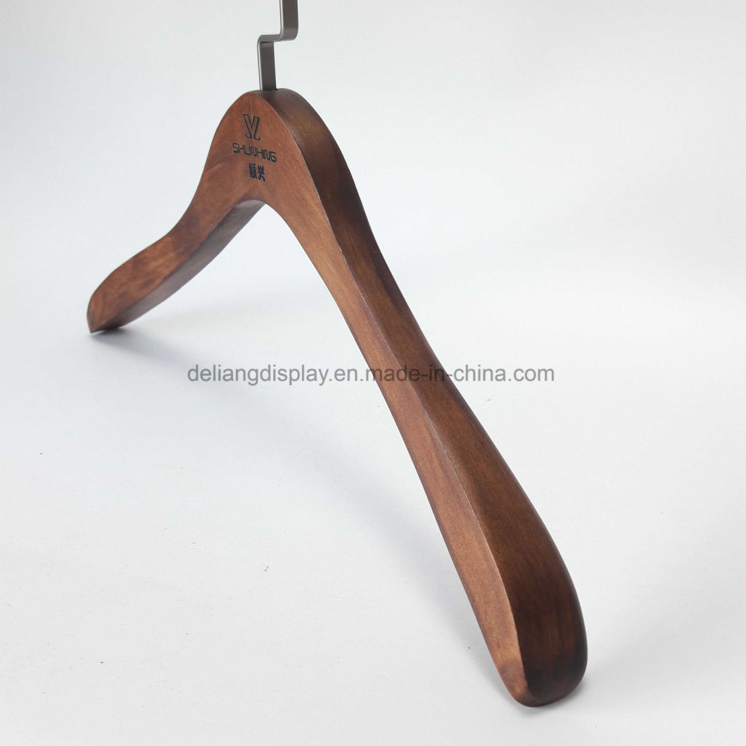 Lotus Wood Hanger with Metal Hook in Red Brown Color