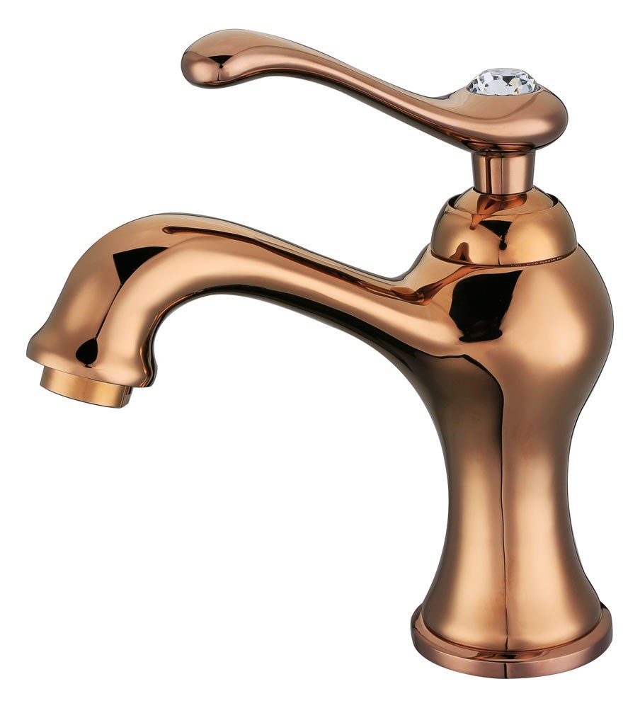 Golden Color with Crystal Single Handle Basin Faucet Mixer