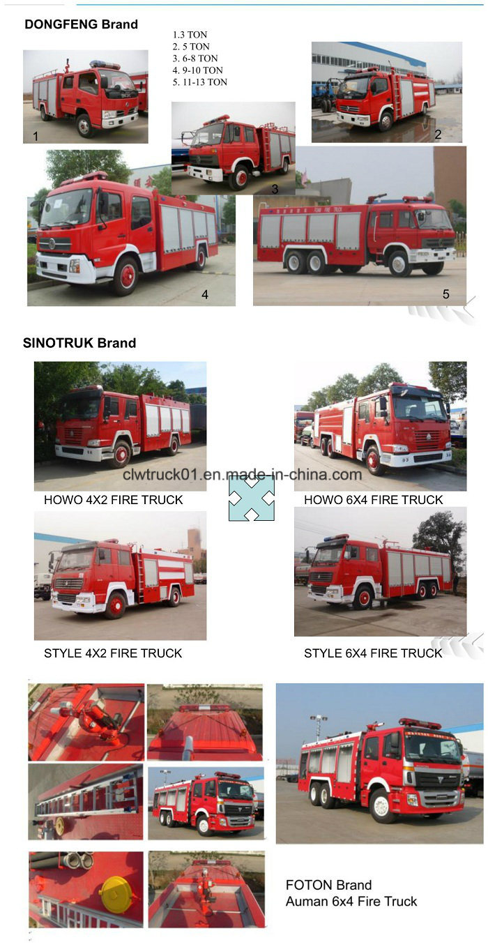 Fire Vehicle Dongfeng 6cbm Water Dry Powder Foam Tanker Universal Fire Truck