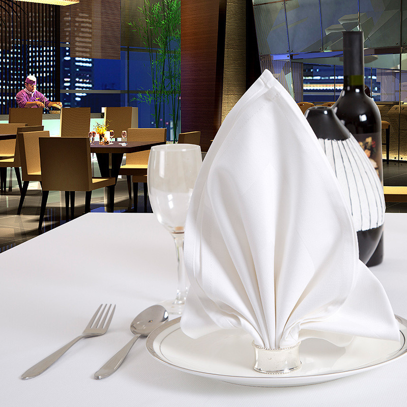 Luxury 100% Cotton White Color Satin Napkin