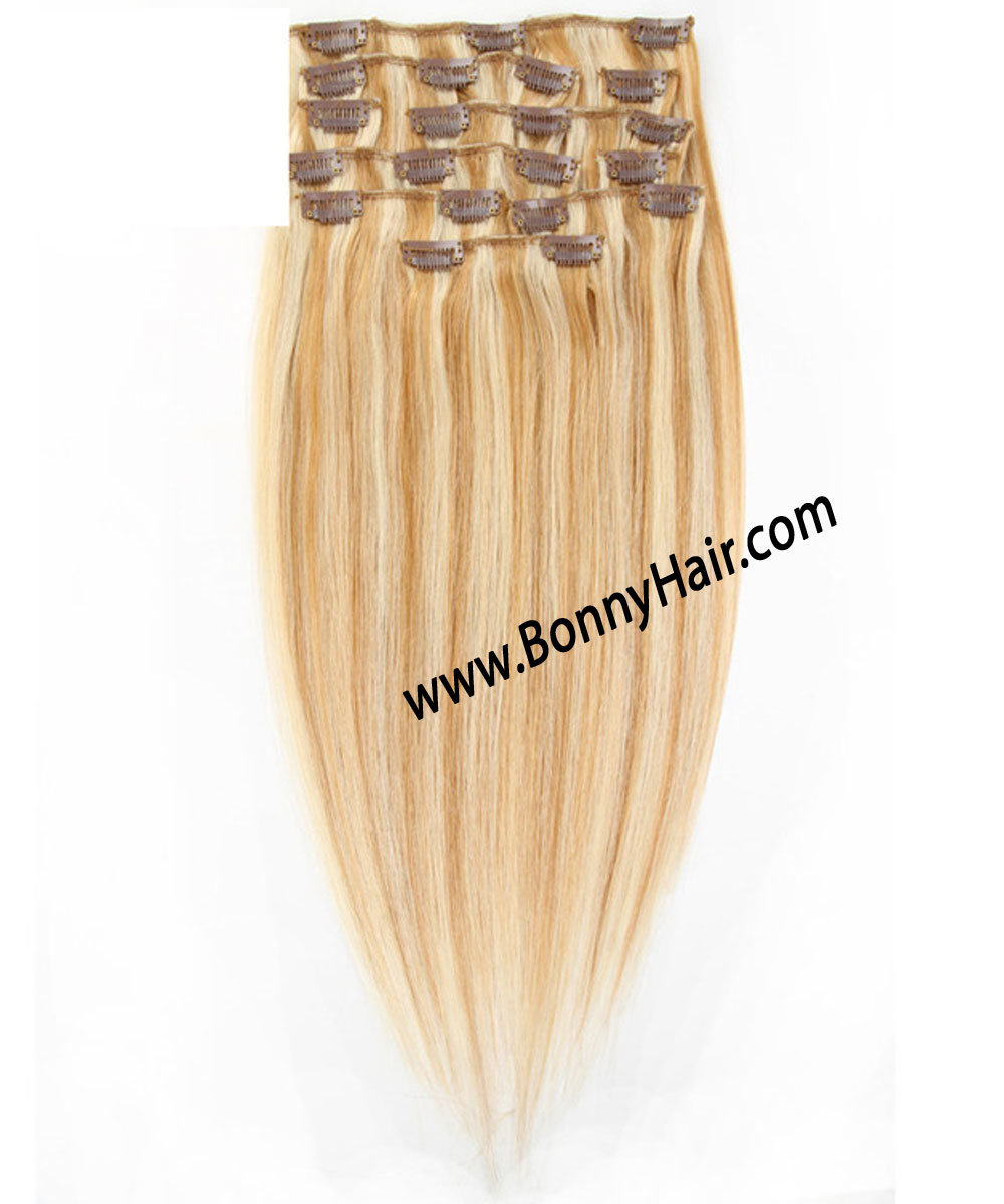 European Human Remy Hair Clip on Hair Extension P27/613 Discount Price