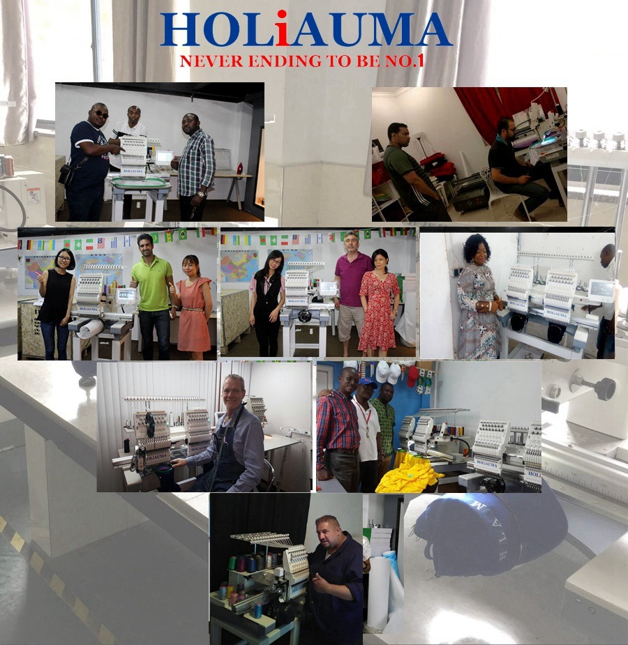 Holiauma1 Head Tajima Type Embroidery Machine for Shoes Garment Hat Towel Leather Embroidery with Big Embroidery Area 500*800 mm / 1200*360 mm / 500*1200 mm