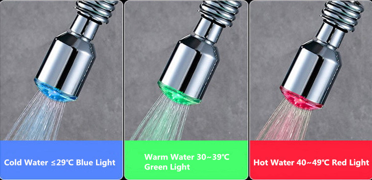 LED Temperature Control Change Color Universal Pullable Kitchen Faucet