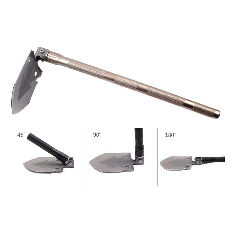 Camping Hiking Outdoor Shovel Multifunction Folding Aluminum Alloy Shovel Traveling Emergent Tools Survival Folding Spade Tool