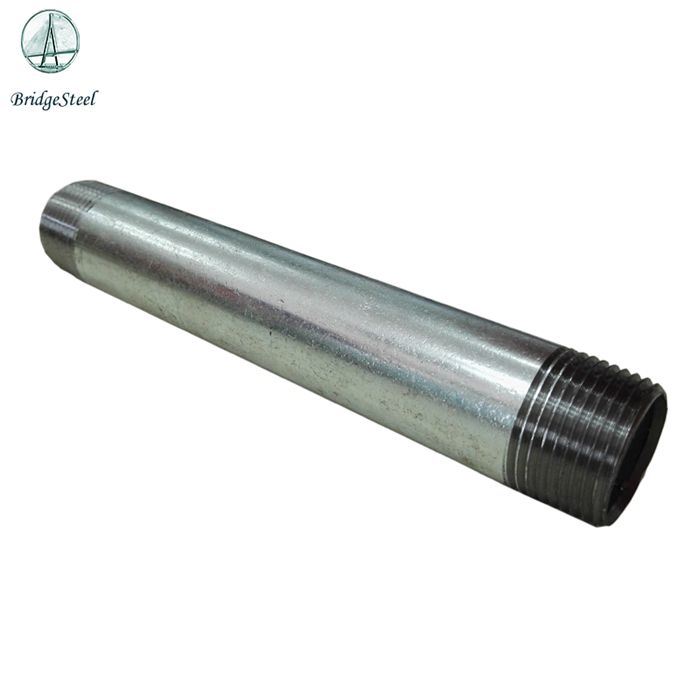 BS 21 NPT Threaded Hot Dipped Galvanized Steel Pipe Nipple