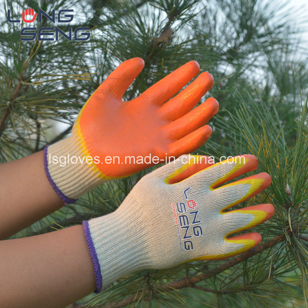 Two Times Dipped Double Color Latex Coated Safety Work Hand Glove