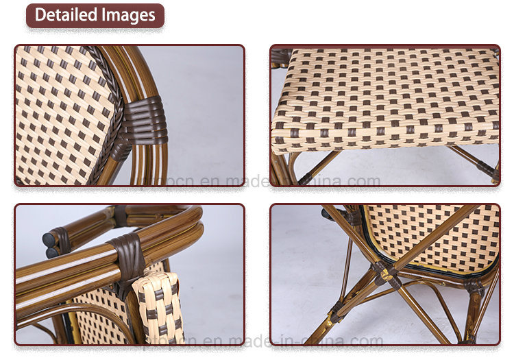 Aluminum Metal and PE Rattan Bistro Outdoor Restaurant Chair (SP-OC426)