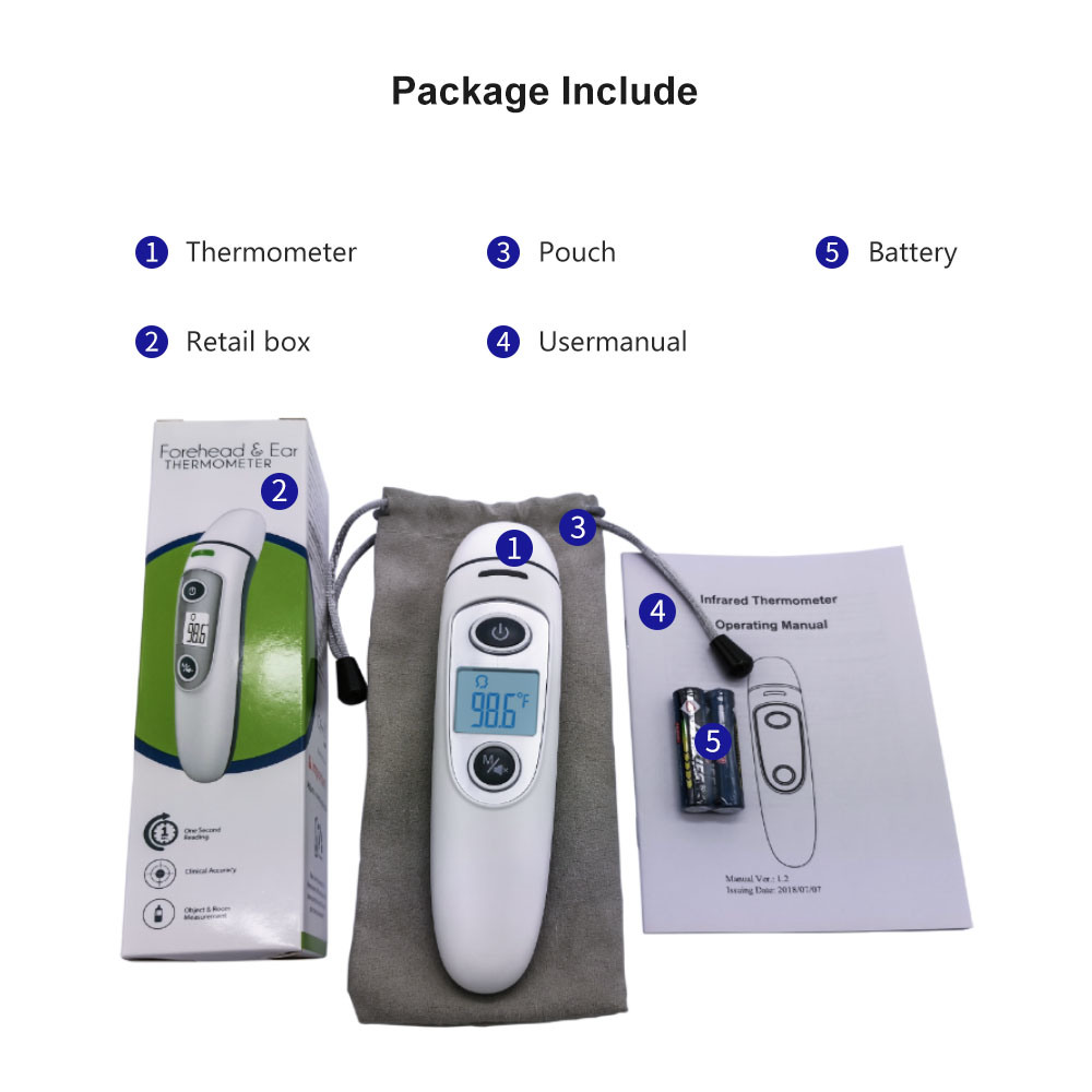 Non Contact Digital Dual-Mode Ear & Forehead Infrared Thermometer