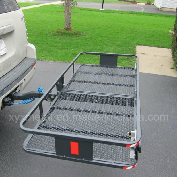 Folding Hitch Mount Cargo Basket Rack Luggage Hauler Carrier