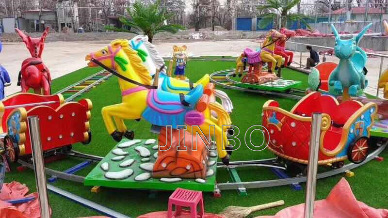 Flying Horse Amusement Park Electric Mini Track Train Rides for Sale