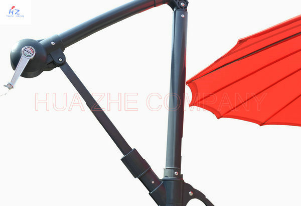 3m Fiber Glass Hanging Umbrella Garden Parasol Outdoor Umbrella