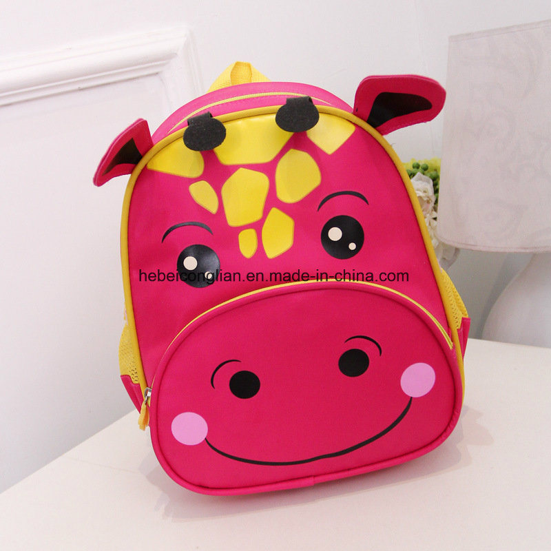 Baby Cartoon Pink Animal Style Canvas Backpack Children School Bags