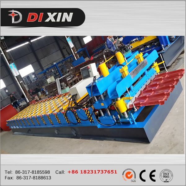 828 Galvanized Roofing Sheet Glazed Tile Roll Forming Machine
