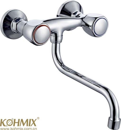 China Factory Good Price High Quality Double Handle Wall Sink Mixer