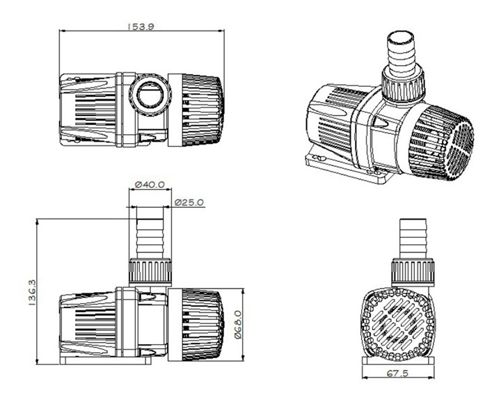 24V DC Aquarium Wave Pump with Head 3m~5.5m