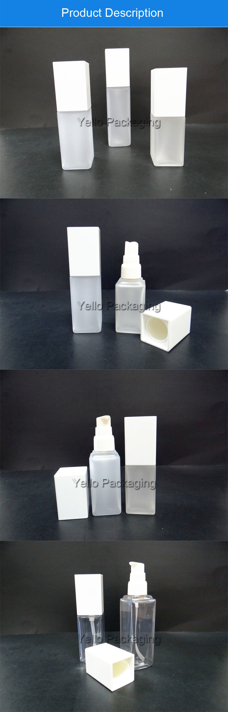 Cosmetic Packaging Guangzhou Square Pet Cosmetic Bottle for Foundation