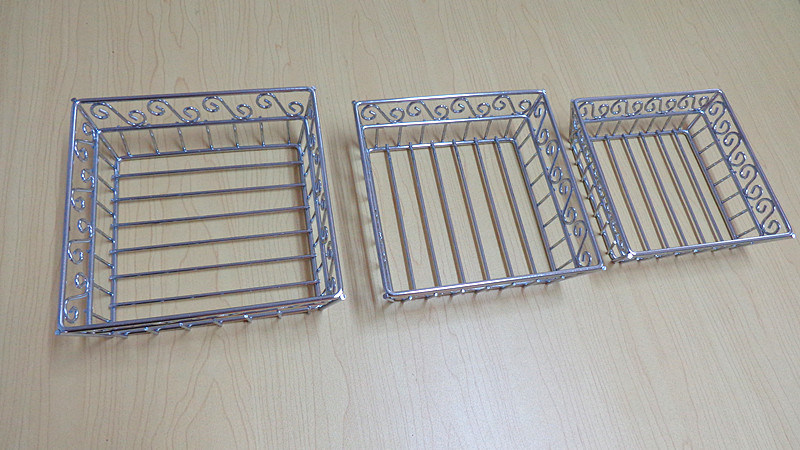 Three Overlapping Small Metal Storage Basket