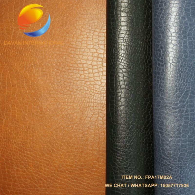 Crocodile Design Shinny Polish Surface Artificial Leather for Shoes Bags