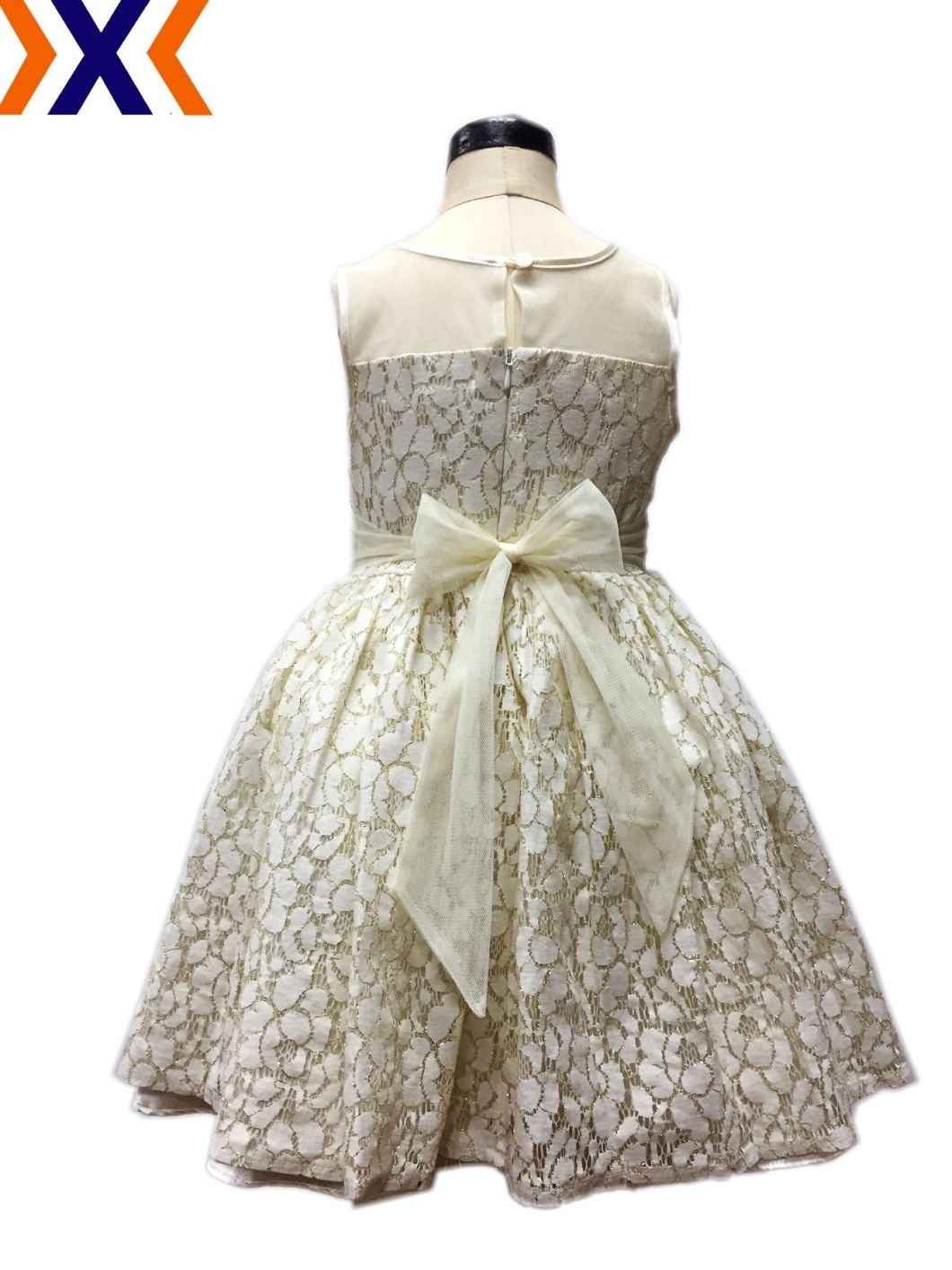 Pretty Girls Lace Dress W/ Mesh Flower