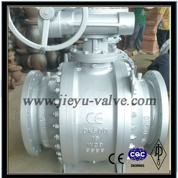 Pn16 Dn500 3PC Wcb Trunnion Mounted Flange Ball Valve