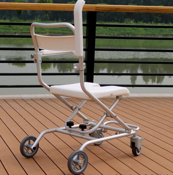 Folding U Shape Seat Bath Shower Chair with Wheels for Handicapped and Elderly People