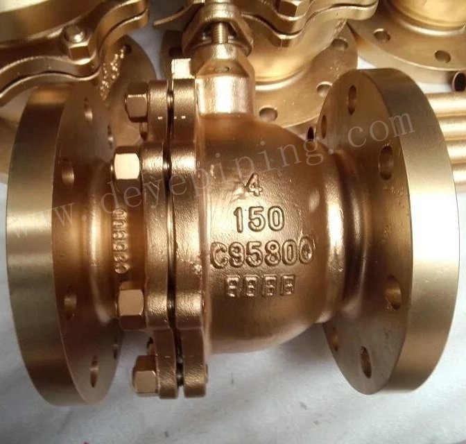 ANSI 150lbs 300lbs Cooper Bronze Flanged Ball Valve for Oil Gas and Sea Industry