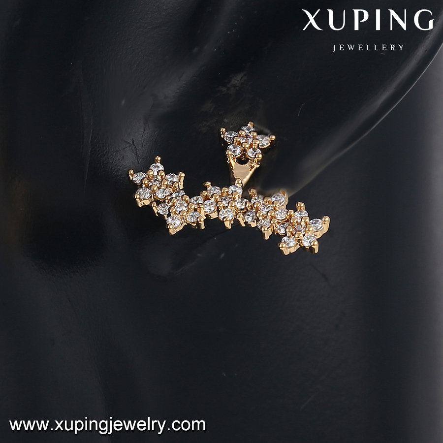 Xuping China Wholesale Light Weight Gold Stud Earring, Unique 18K Gold Earring for Girls