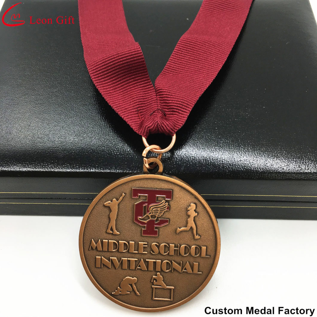 China Factory Custo School Marathon Running Medal with Ribbon