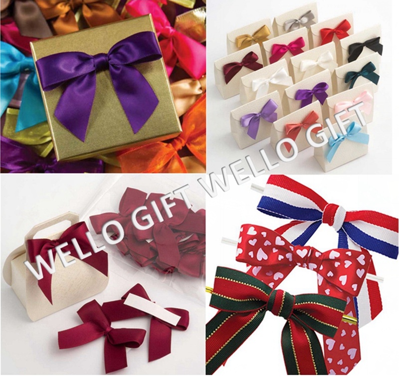 Polyester Satin Ribbon Bows for Gift Packing, Cosmetic Box Decoration