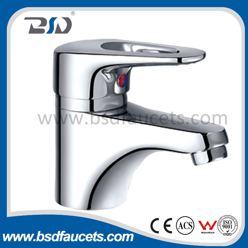 Hot Cold Water Faucets Mixer Chrome Single Handle Basin Faucet