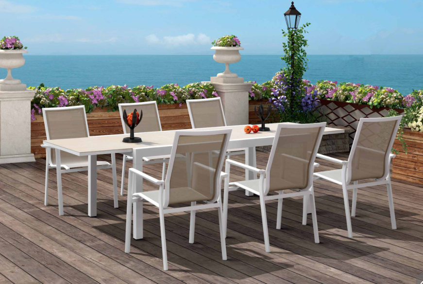 Modern Design Aluminum Alloy Dining Table and Chair Outdoor Furniture