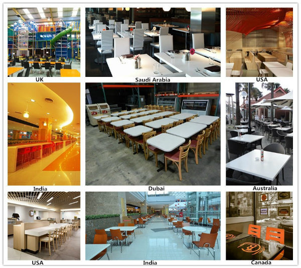 White Big Round Solid Surface Dining Table for Restaurant