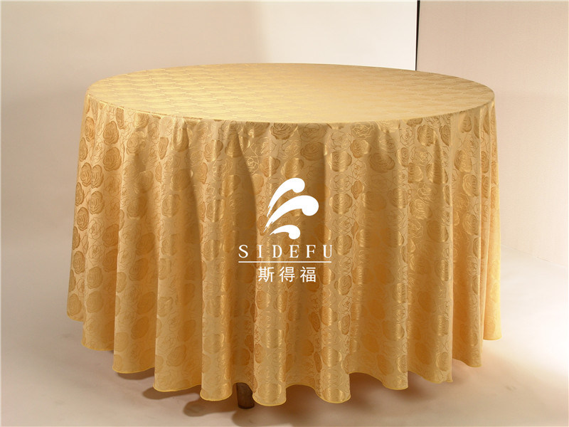 Wholesale Luxury Decoration Round Polyester Damask Table Cloth