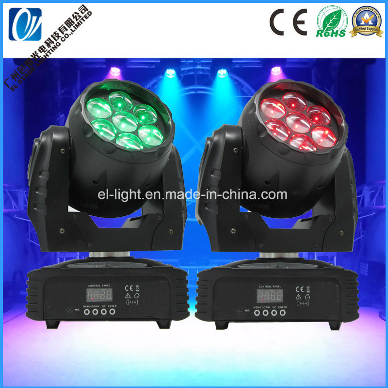 in 2018 World Club Russia Best Price for 7*15W LED Zooming Wash Moving Head Light