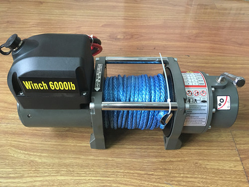 6000lb Heavy Duty Recovery Electric Winch with Synthetic Rope