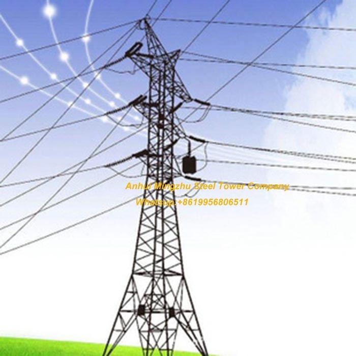 Mingzhu Power Transmission Cable Line Steel Pole Tower for Electrical Line