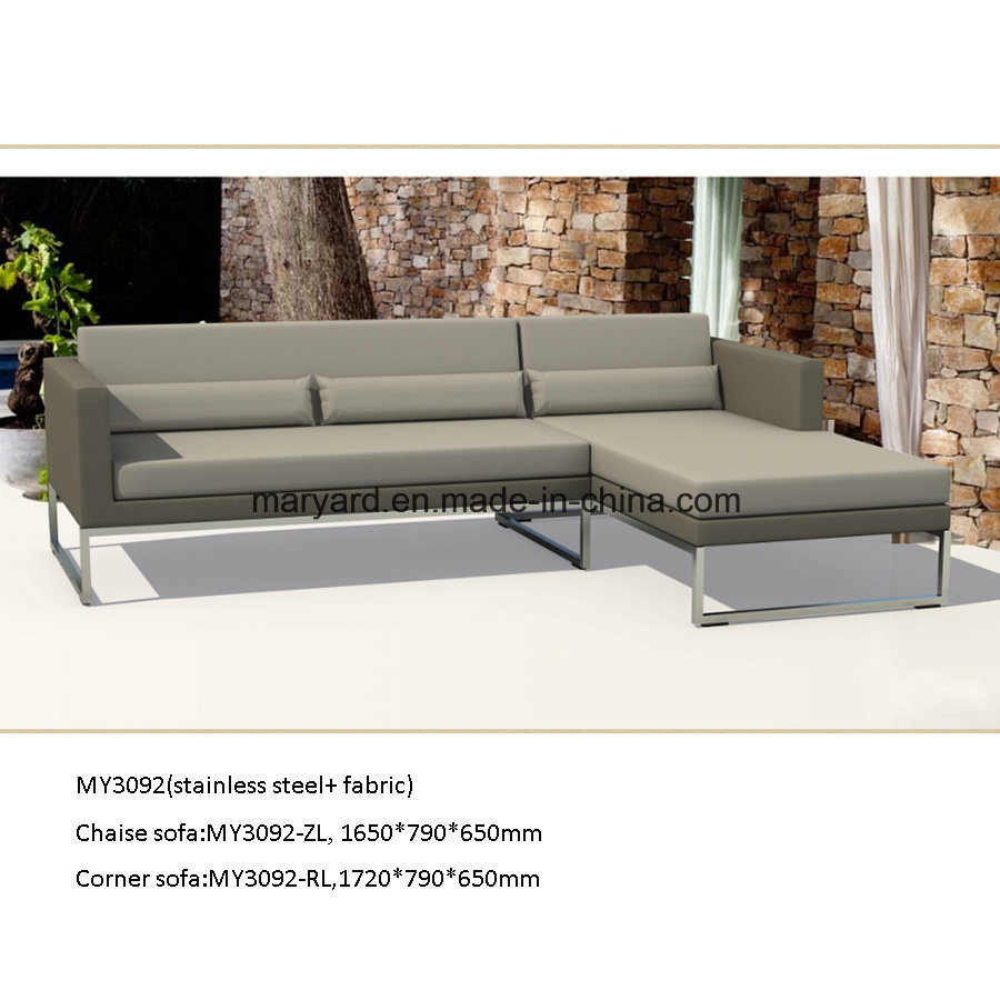 Stainless Steel+Rattan+Fabric Sofa for Patio