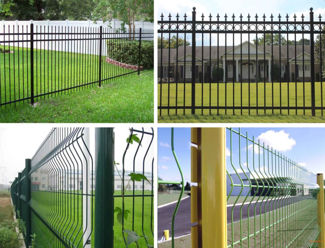 2400*1800mm Ornamental Commercial Aluminum Fence with Three Railings