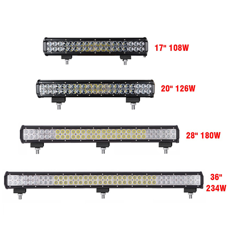 LED High Beam 108W Combo Beam Light Bar Car