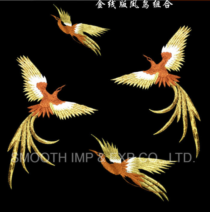 Fashion Handmade Embroidery Phoenix Bird Patch for Cheongsam Clothing Repair