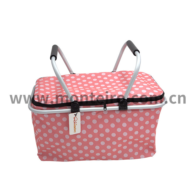 Waterproof 600d Polyester Fabric Folding Insulated Picnic Cooler Basket (M-WD2-002A)