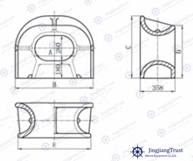 Marine Ship Mulwark Mounted Mooring Panama Chock for Boat