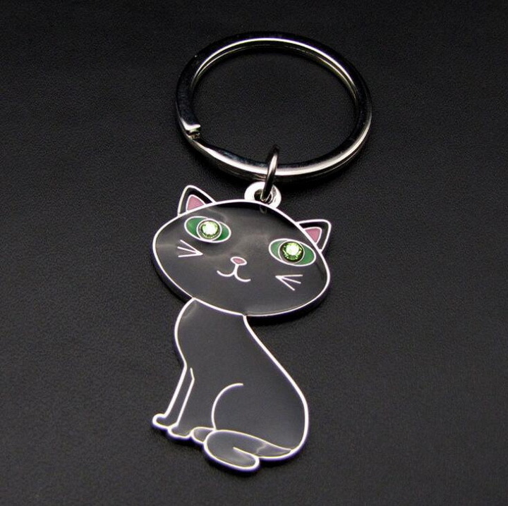 Customized Cat Metal Key Chain for Promotion