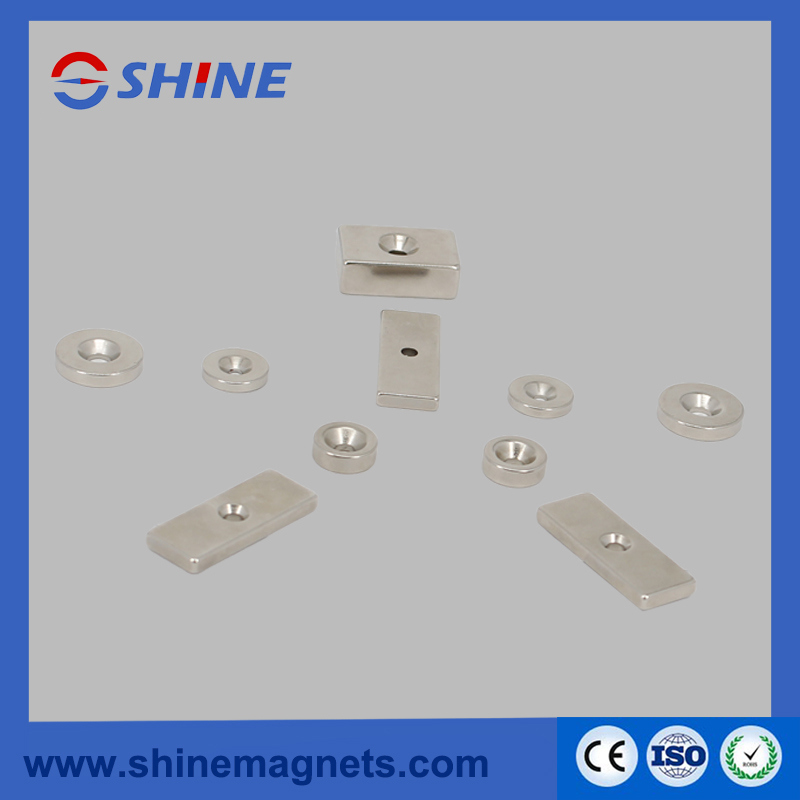 Different Shapes (Block, Ring) N35 NdFeB Countersunk Magnet with Nickle Plated