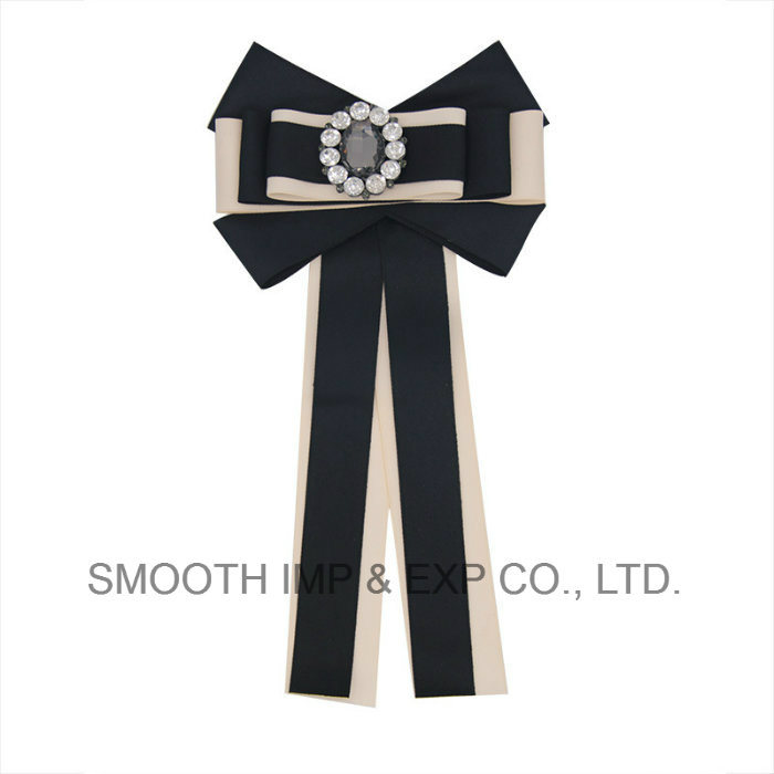 Direct Selling Wholesale Fashion Brooch Beige Word Bow Vintage Pin