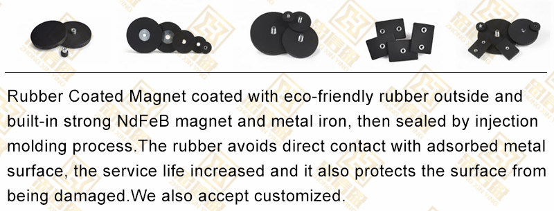 External Thread Pot Neodymium Magnet with Rubber Cover